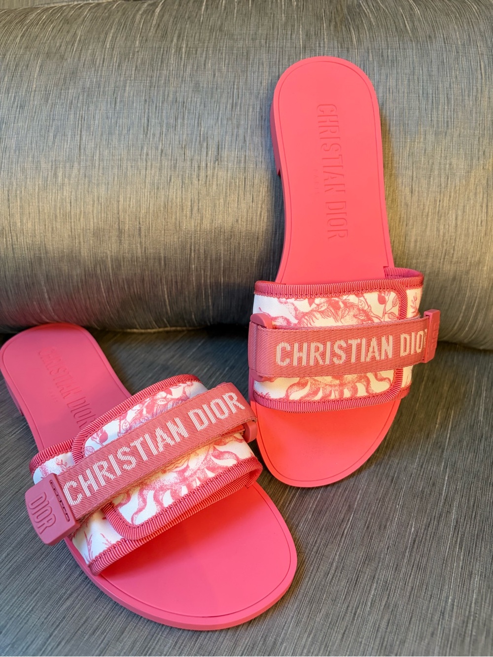 NWT $690 Christian Dior Revolution Women's Slide Pink Sandals Sz 8.5 Eu 39 Shoes